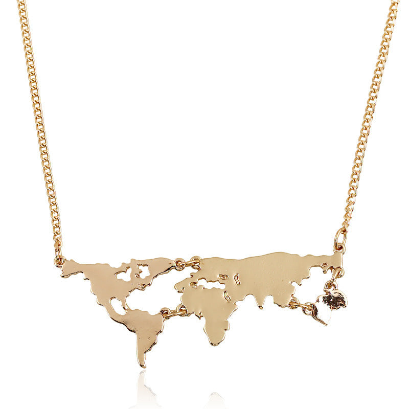 Personalized Travel Necklace Rose Gold Earth Jewelry - Edobruce1989