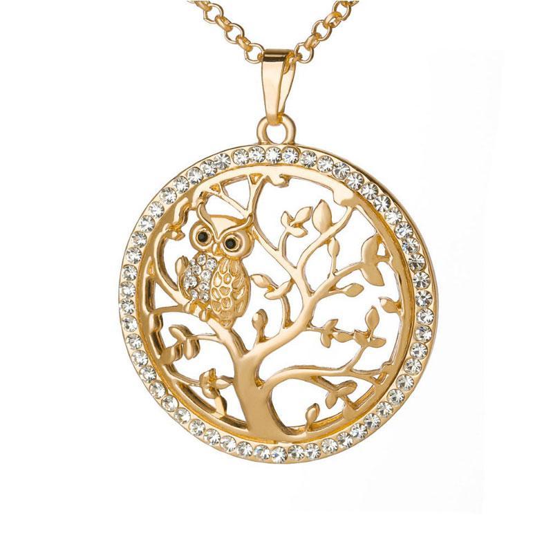 Small Owl Pendant Necklace Tree Of Life - Edobruce1989