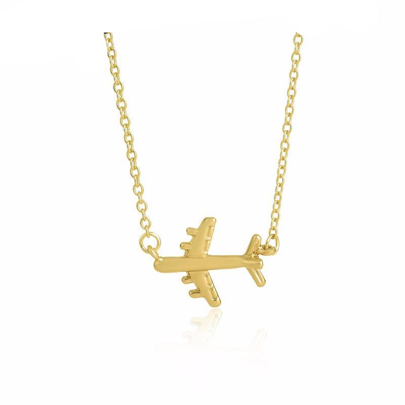 Tiny Airplane Pendant Necklace Plane Charm Necklace Travel Jewelry - Edobruce1989